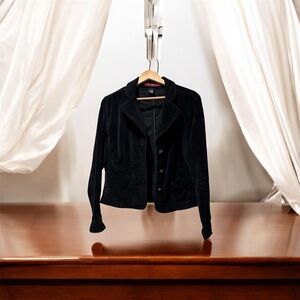 Kikit Jeans Women’s Black Velvet Blazer Rhinestone Buttons Medium Used